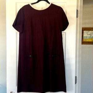 Loft gingham plaid dress with button pockets. Size 10.